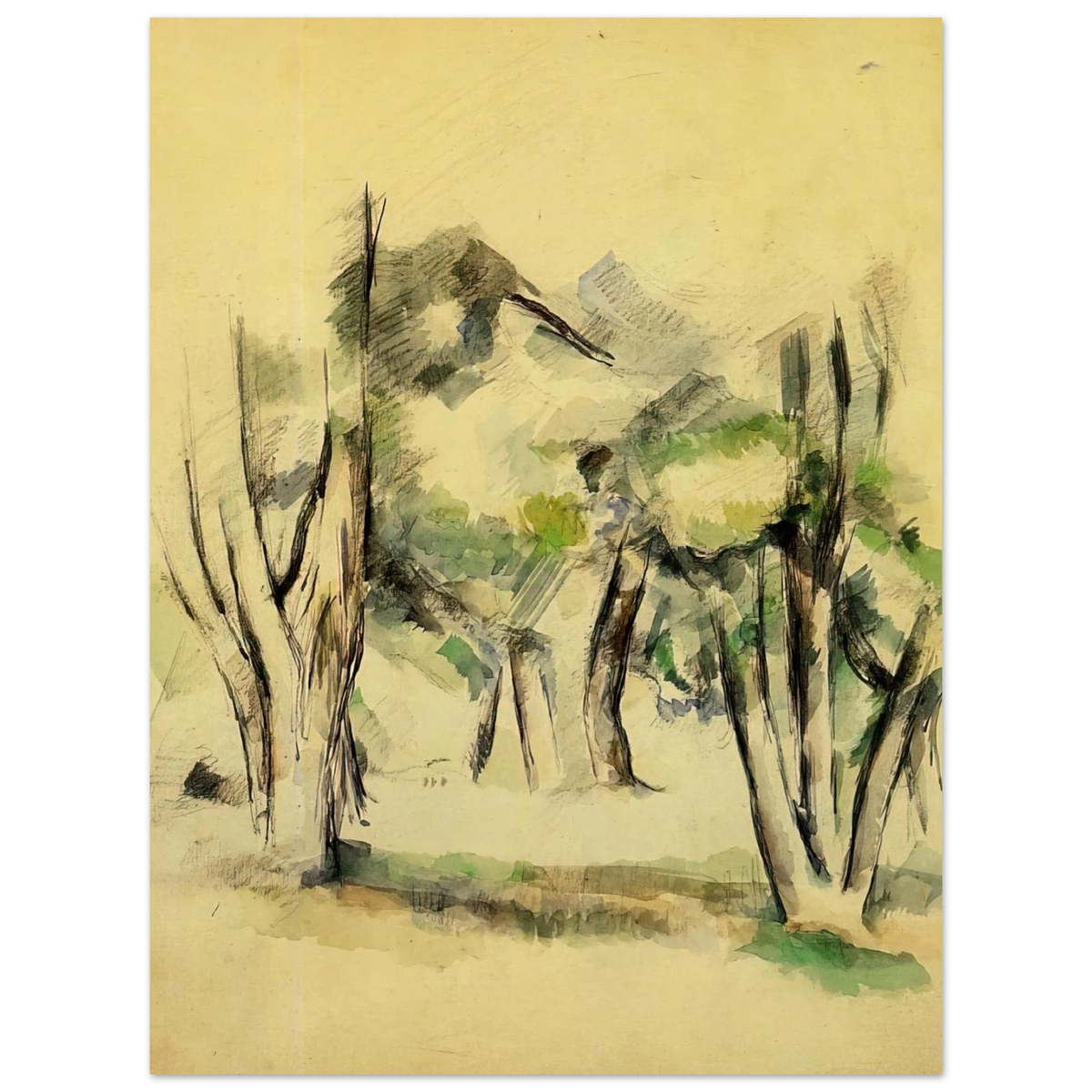 Trees by Paul Cézanne – art poster