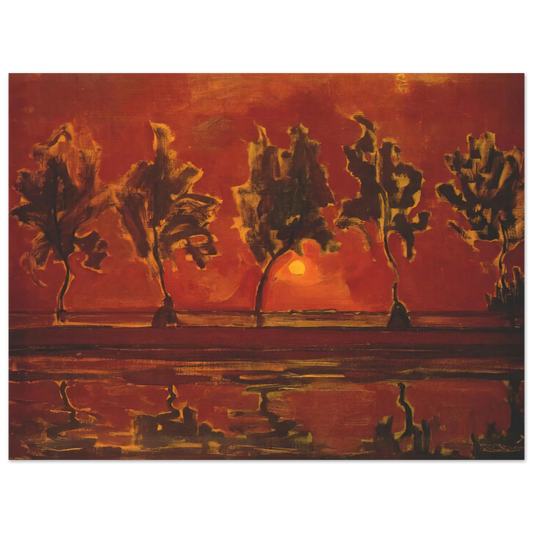 Trees By The Gein At Moonrise by Piet Mondrian – art poster, view 2