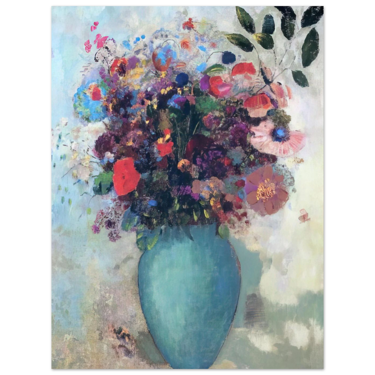 Flowers In A Turquoise Vase by Odilon Redon – art poster, view 2