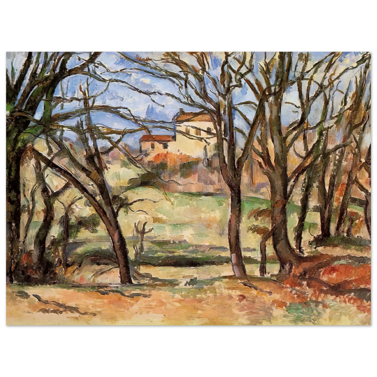 House Behind Trees On The Road To Tholonet by Paul Cézanne – art poster