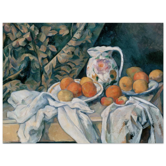 Still Life With Curtain And Flowered Pitcher by Paul Cézanne – art poster, view 2