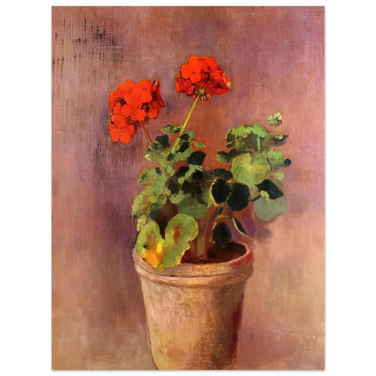 The Pot Of Geraniums by Odilon Redon – art poster, view 2