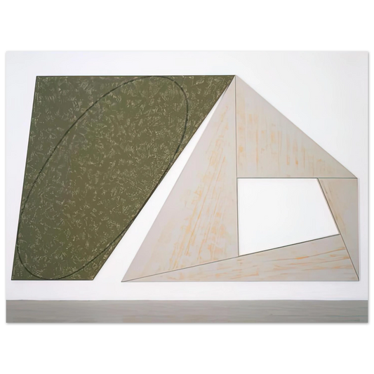 Green Tilted Ellipse Gray Frame by Robert Mangold (1989) – art poster