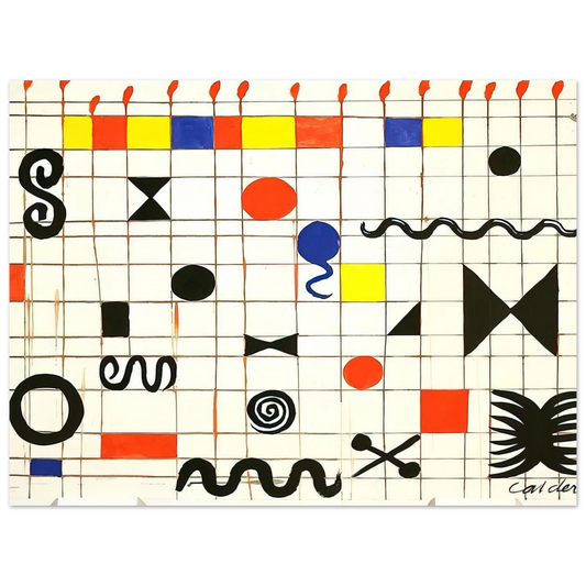 Grid With Symbols by Alexander Calder (1966) – art poster
