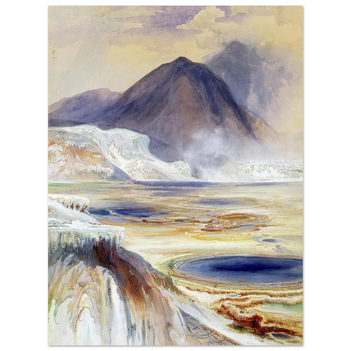 Mammoth Hot Springs Yellowstone by Thomas Moran – art poster, view 2