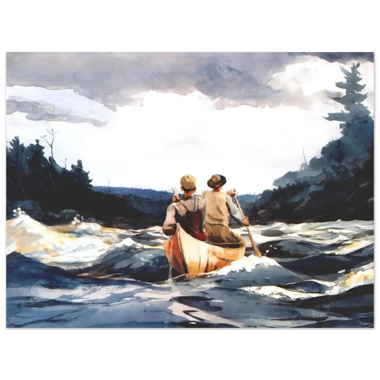 Canoe In The Rapids by Winslow Homer – art poster, view 2