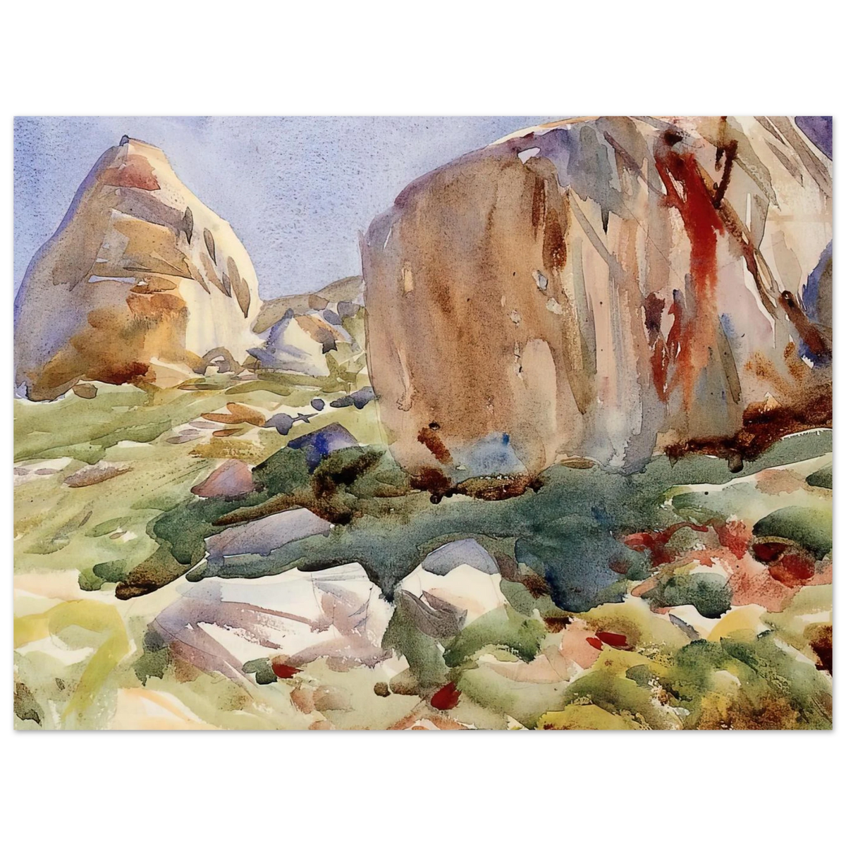 The Simplon. Large Rocks by John Singer Sargent – art poster