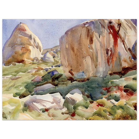 The Simplon. Large Rocks by John Singer Sargent – art poster