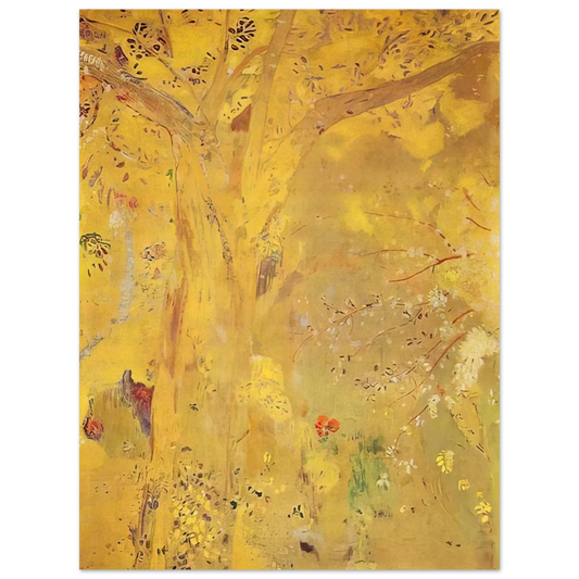 Tree Against A Yellow Background by Odilon Redon (1901) – art poster