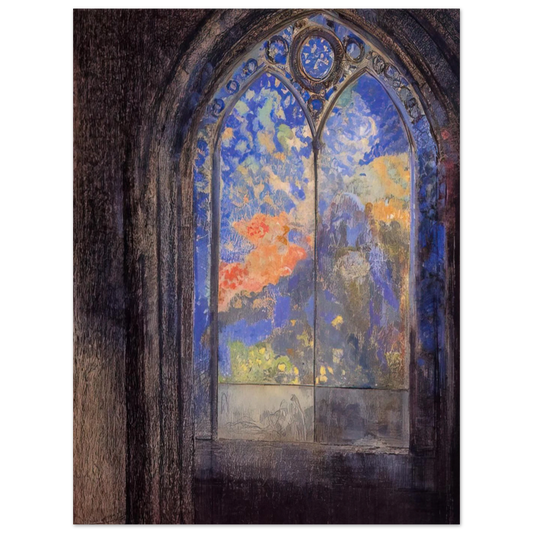 Stained Glass Window The Mysterious Garden by Odilon Redon – art poster