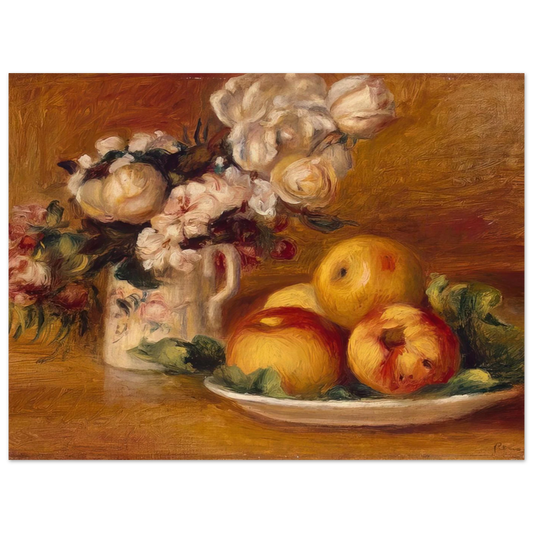 Apples And Flowers by Pierre-Auguste Renoir – art poster