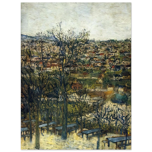 Benches At Montmagny Val d'Oise by Maurice Utrillo – art poster