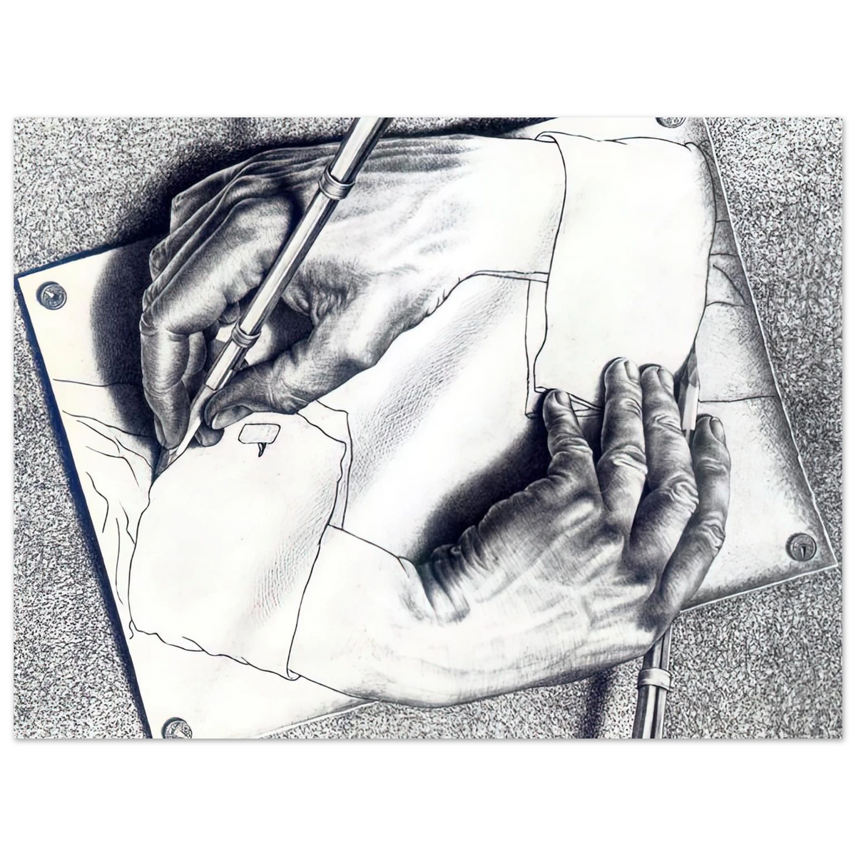 Drawing Hands by M.C. Escher – art poster, view 2