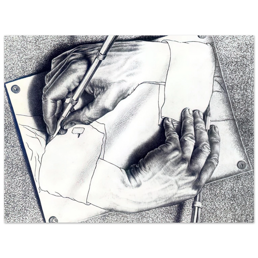Drawing Hands by M.C. Escher – art poster, view 2