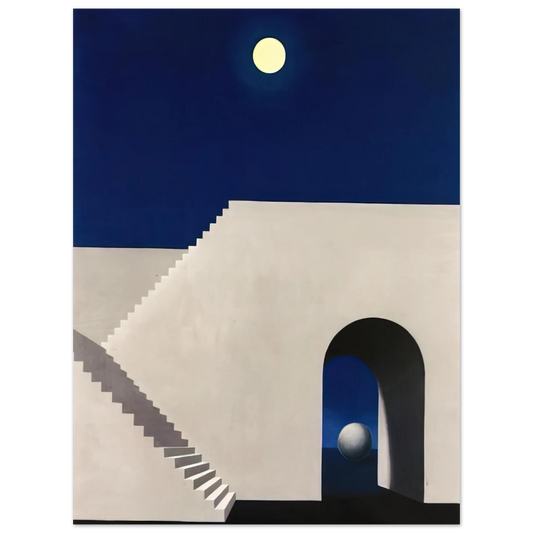 Architecture Au Clair De Lune by René Magritte (1956) – art poster