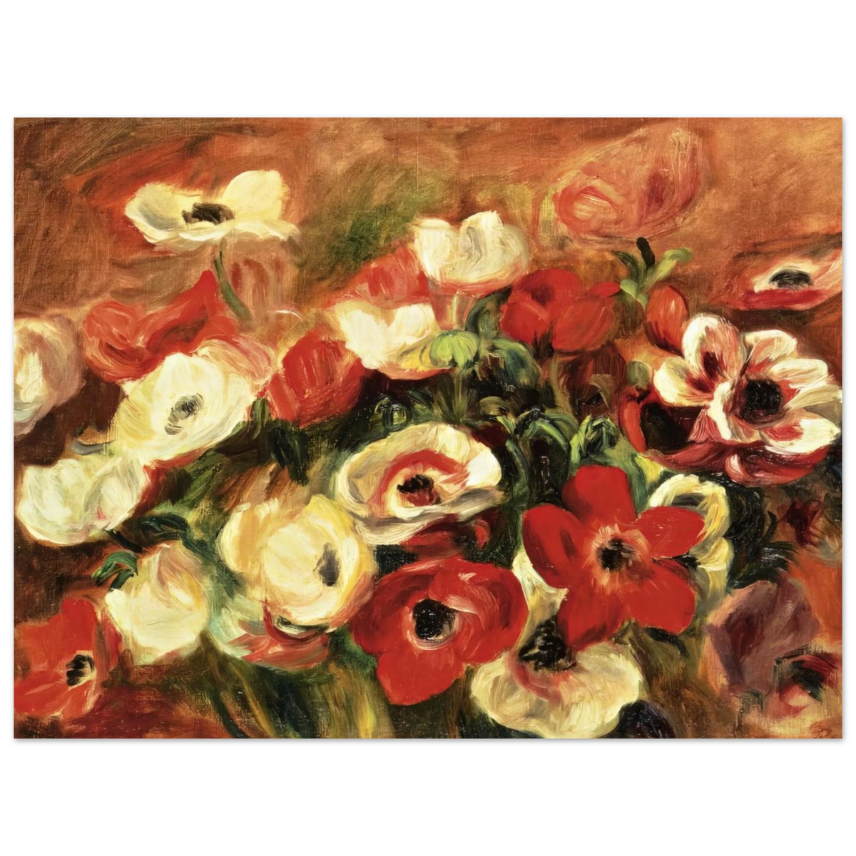 Spray Of Anemones by Pierre-Auguste Renoir – art poster, view 2