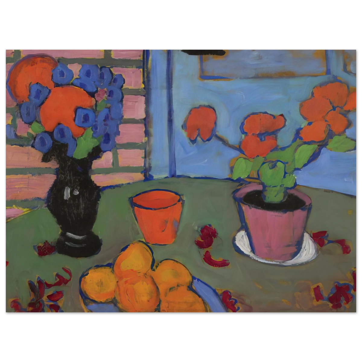 Still Life With Flowers And Oranges by Alexej von Jawlensky (1909) – art poster, view 2