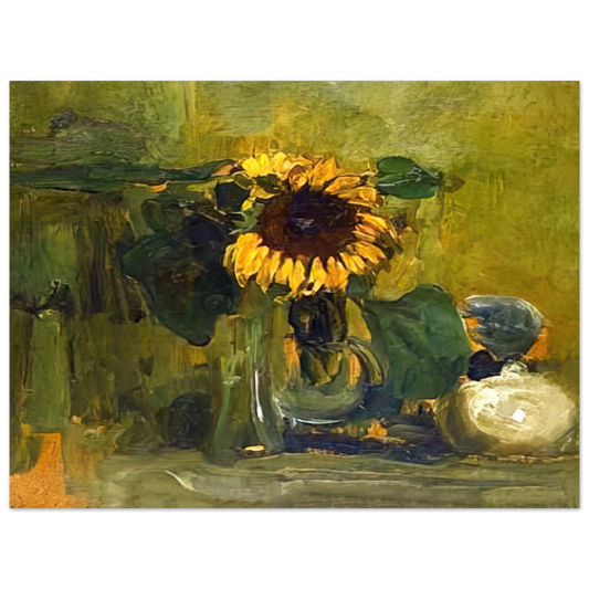 Still Life With Sunflower by Piet Mondrian – art poster, view 2