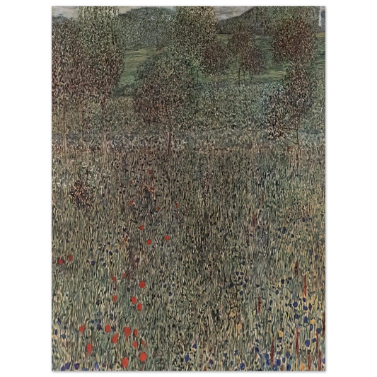 Blooming Field by Gustav Klimt – art poster
