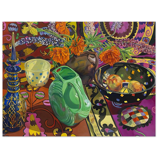 Blue Decanter Polka Dot Bowl Suzani by Janet Fish (2009) – art poster, view 2