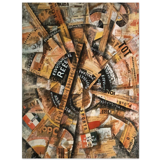 Interventionist Demonstration Patriotic Holiday Freeword Painting by Carlo Carra (1914) – art poster