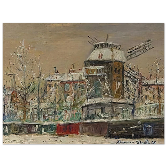 Moulin De La Galette Under The Snow 1 by Maurice Utrillo – art poster