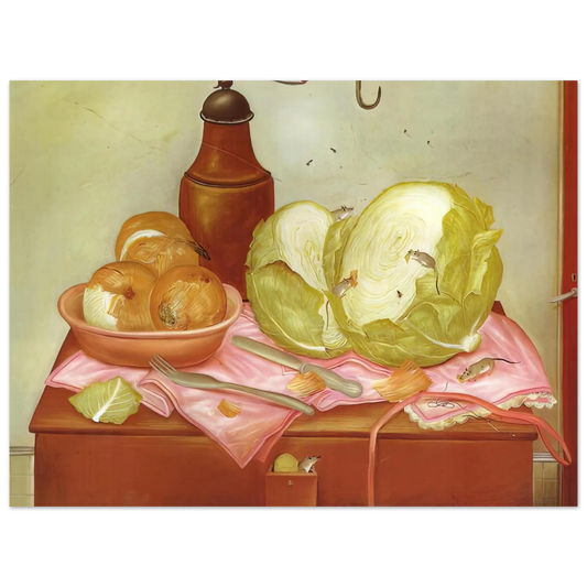 Kitchen Table 1 by Fernando Botero – art poster