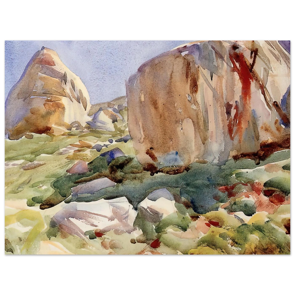 The Simplon. Large Rocks by John Singer Sargent – art poster, view 2