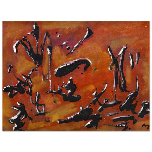 Red Abstract Composition by Henri Michaux – art poster