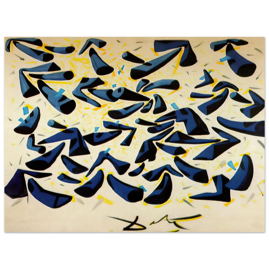 Blue Horns Design For A Scarf by Salvador Dali – art poster, view 2