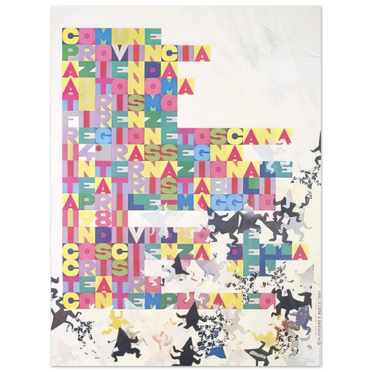 Rassegna Internazionale Teatri Stabili Faccine Colorate by Alighiero Boetti (1979) – art poster, view 2