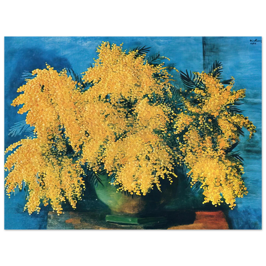 Vase Of Mimosa by Moise Kisling (1952) – art poster