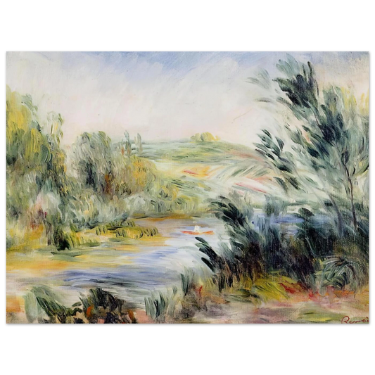 The Banks Of A River, Rower In A Boat by Pierre-Auguste Renoir – art poster, view 2
