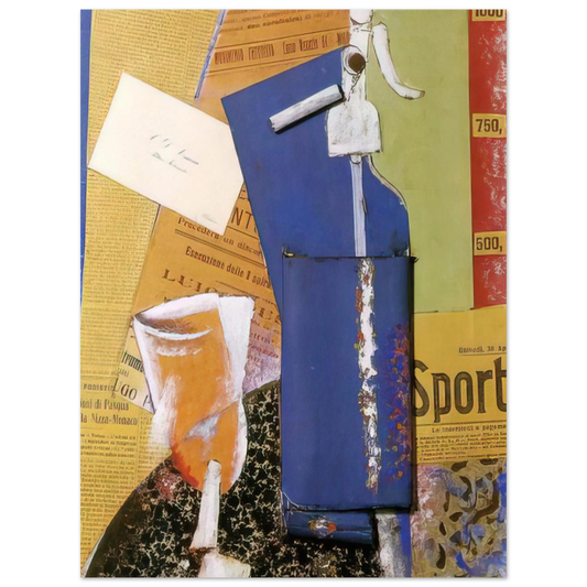 Still Life With Syphon Soda Water by Carlo Carra (1914) – art poster, view 2