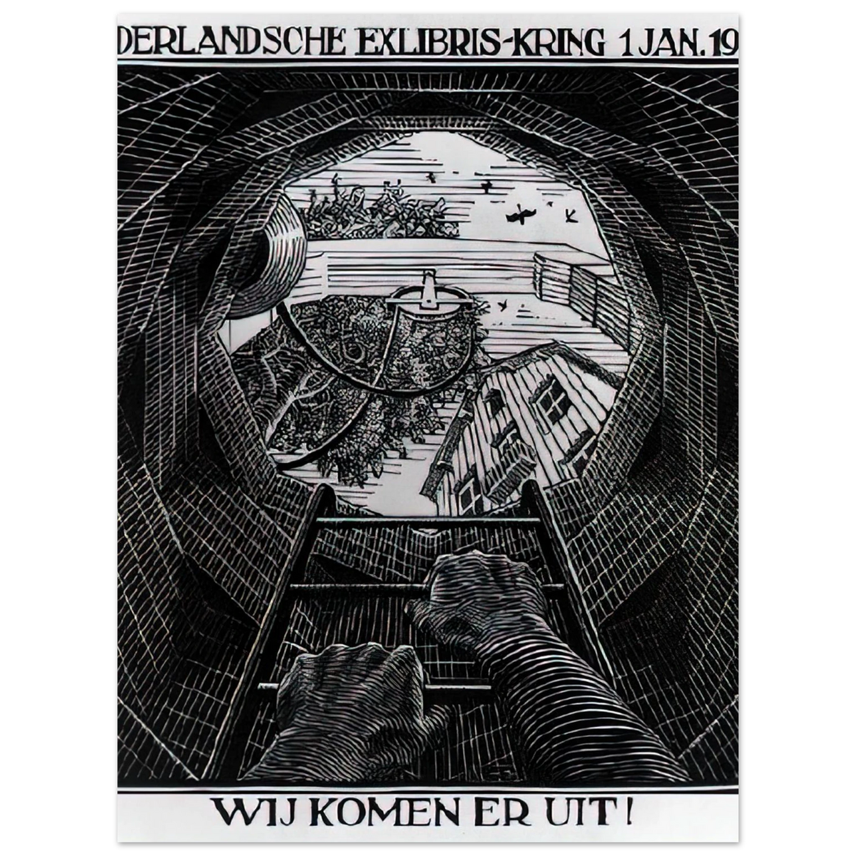 New Year's Greeting Card by M.C. Escher – art poster, view 2