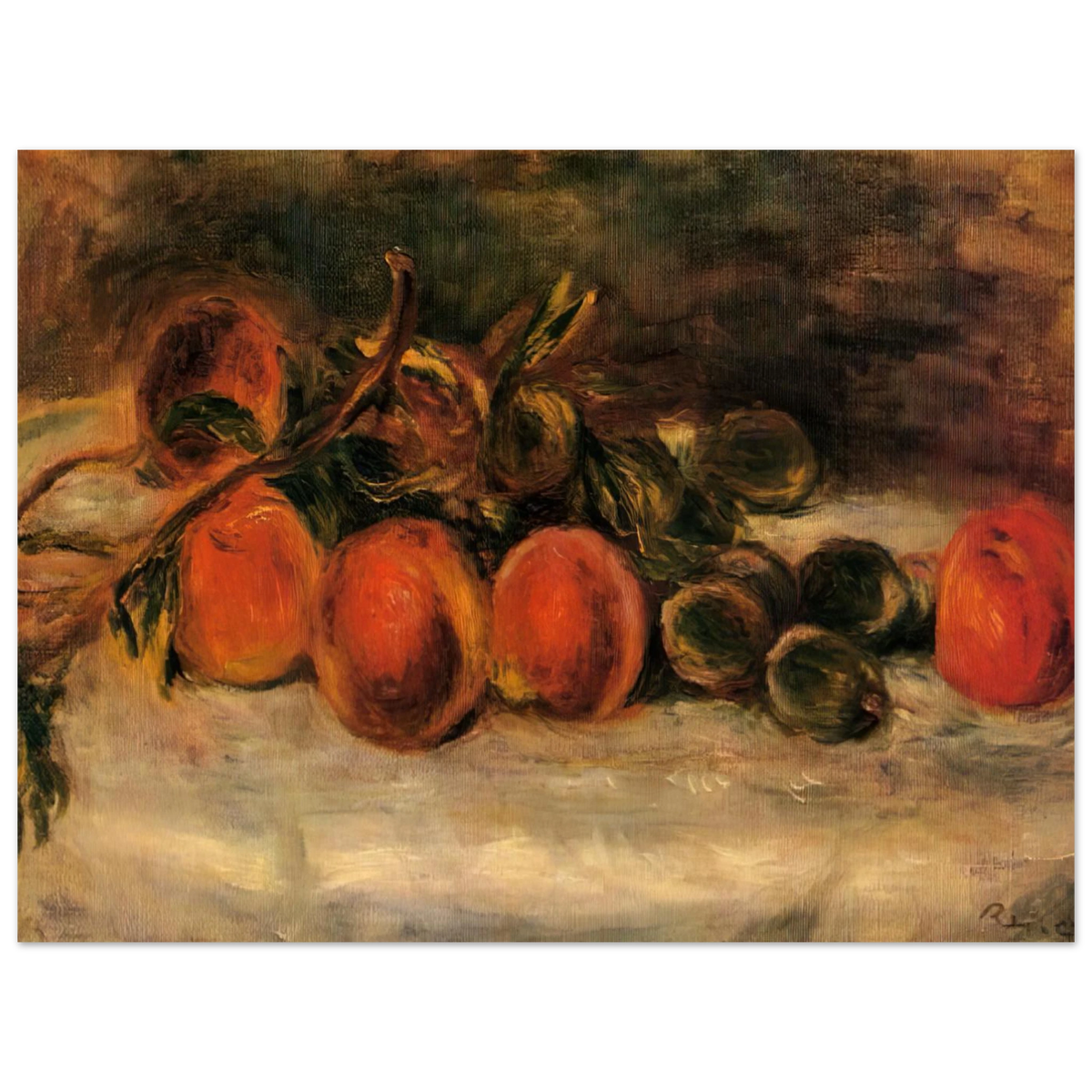 Still Life With Peaches And Chestnuts by Pierre-Auguste Renoir – art poster