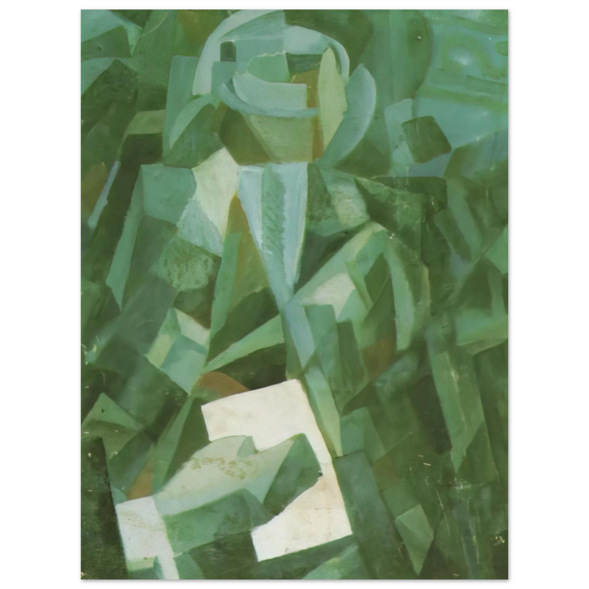 Cubist Composition Portrait Of A Seated Person Holding A Letter by Salvador Dali – art poster, view 2