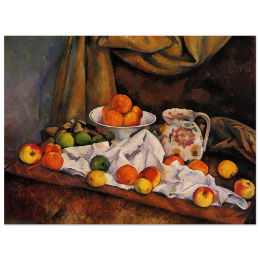 Fruit Bowl, Pitcher And Fruit by Paul Cézanne – art poster