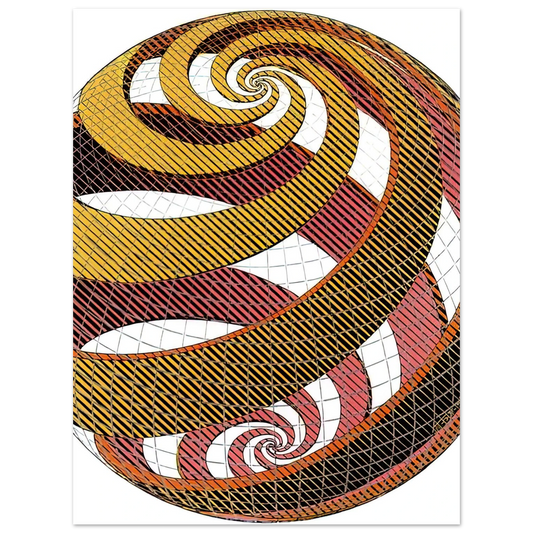 Sphere Spirals by M.C. Escher – art poster