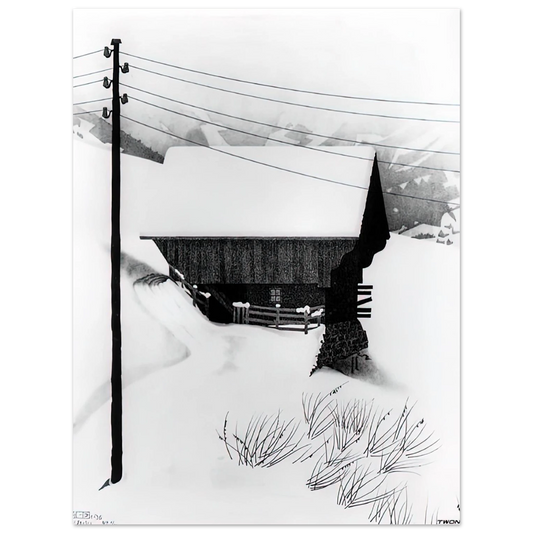 Snow by M.C. Escher – art poster, view 2