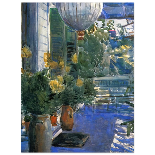 Veranda Of The Old House by Childe Hassam – art poster, view 2