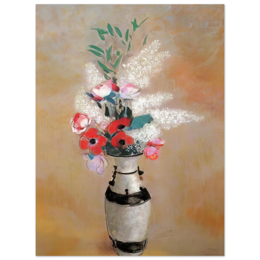 Bouquet With White Lilies In A Japanese Vase by Odilon Redon – art poster, view 2