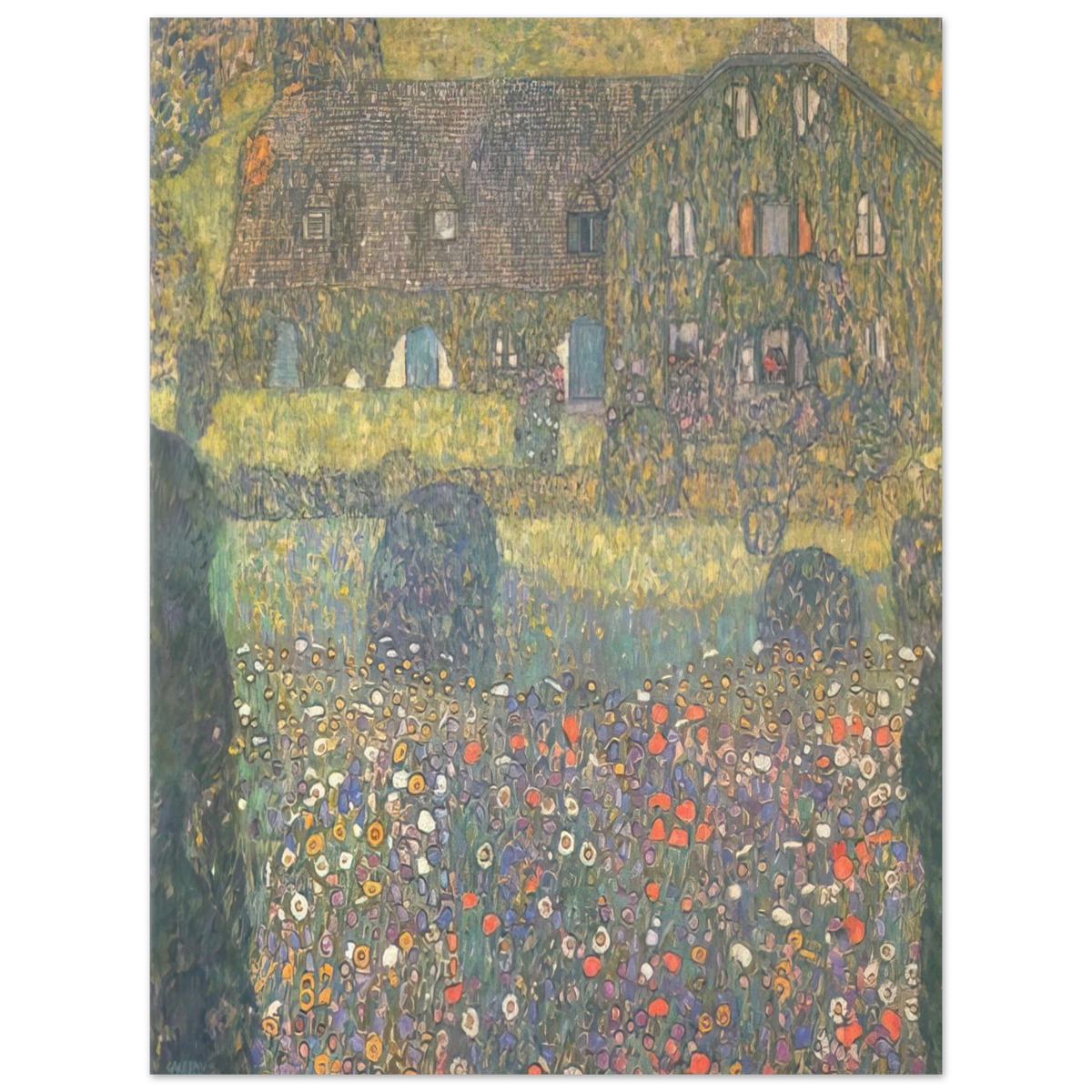 Country House By The Attersee by Gustav Klimt – art poster, view 2