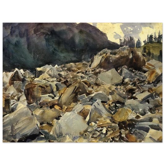 Purtud, Alpine Scene And Boulders by John Singer Sargent – art poster