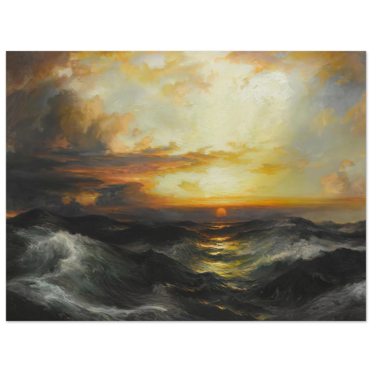 Setting Sun At Sea by Thomas Moran – art poster