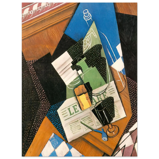 Water Bottle and Fruit Dish by Juan Gris (1915) – art poster