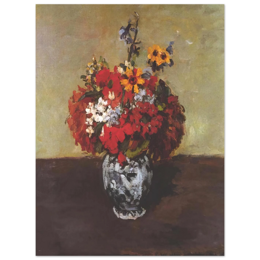 Dahlias In A Delft Vase by Paul Cézanne – art poster