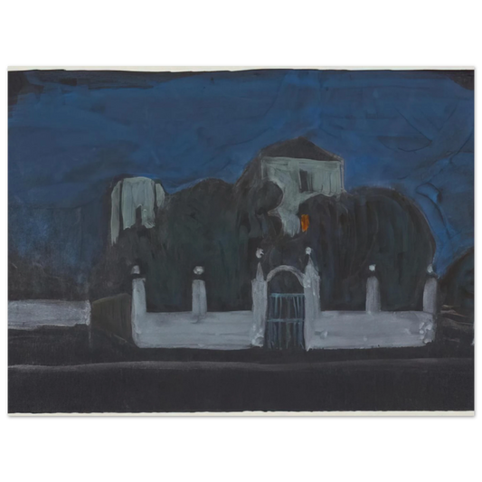 Night Garden With Buildings by Gabriele Munter – art poster