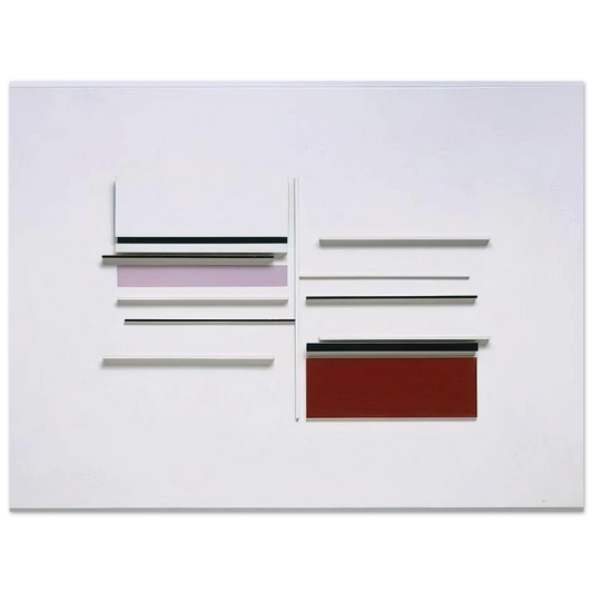 Abstract In White Black Indian And Lilac by Victor Pasmore (1957) – art poster