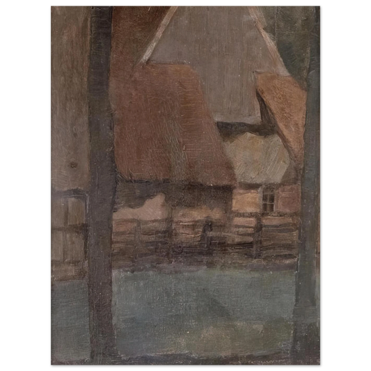 Gable Farm With Trees by Piet Mondrian – art poster